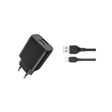 Зарядний пристрій XO L54 2xUSB 12W + cable USB to Lightning black (XO-L57-LGHT-BK)