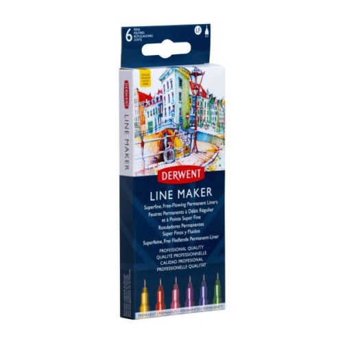 Лайнер Derwent набір Line Maker Colour 6 шт, кольорові (5028252595971)
