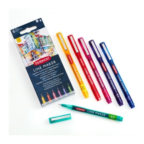 Лайнер Derwent набір Line Maker Colour 6 шт, кольорові (5028252595971)