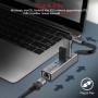 Концентратор Promate USB Hub 4 ports gigahub-c.grey (gigahub-c.grey)