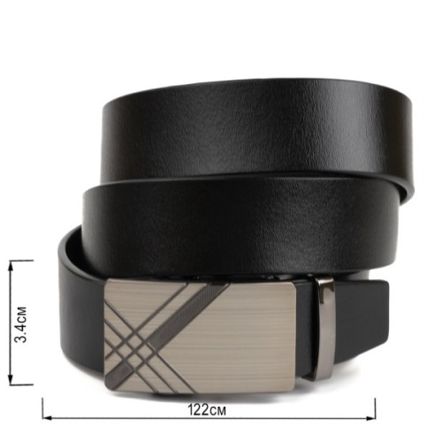 Ремінь Vintage Чоловічий з металевою пряжкою Чорний (20208)