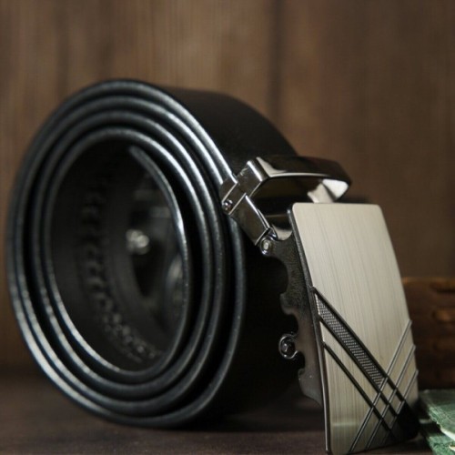 Ремінь Vintage Чоловічий з металевою пряжкою Чорний (20208)