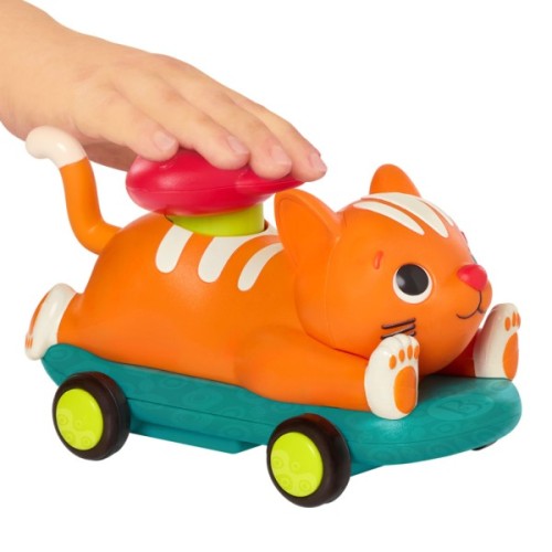 Розвиваюча іграшка Battat Машинка інерційна серії Лапкомобілі - Котик, помаранчевий (BX2486Z)