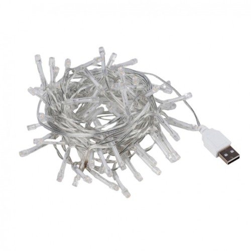 Гірлянда YES! Fun Нитка 70 LED Холодно-біла 4.9 м Мерехтіння USB (975063)