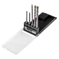 Набір свердл Graphite по бетону, SDS Plus, 5x6x110мм, 6x8x10x160мм, кейс, 5шт (56T169)
