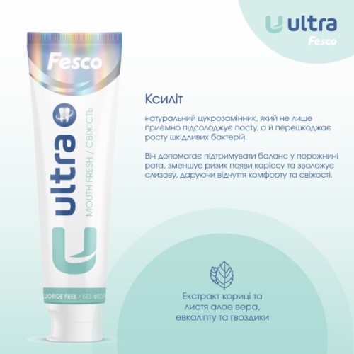 Зубна паста Fesco Ultra Mouth Fresh Свіжість 100 мл (4820204701987)