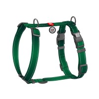 Шлея для собак WAUDOG Nylon Mono H-подібна з QR паспортом, світловідбивна, S зелена (545618)
