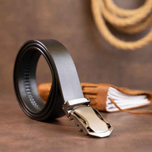 Ремінь Vintage Чоловічий з пряжкою автомат Чорний (20355)