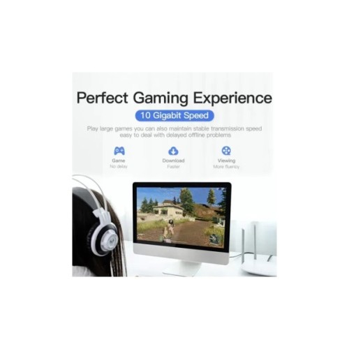 Патч-корд 3м, FTP cat 7 RJ-45 black Vention (ICABI)