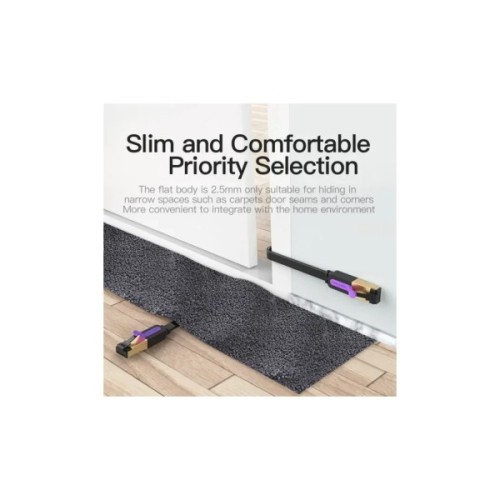 Патч-корд 3м, FTP cat 7 RJ-45 black Vention (ICABI)