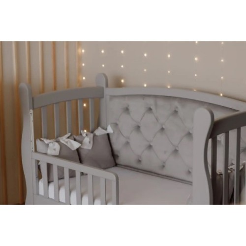 Ліжечко Angelo Габрієль сіре (велюр) 120х60 (12006)