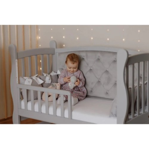 Ліжечко Angelo Габрієль сіре (велюр) 120х60 (12006)