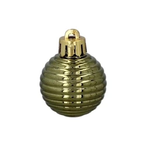 Ялинкова іграшка Chomik пластикові кульки компл. 24 шт, 3см, оливкові (5900779877153_2)