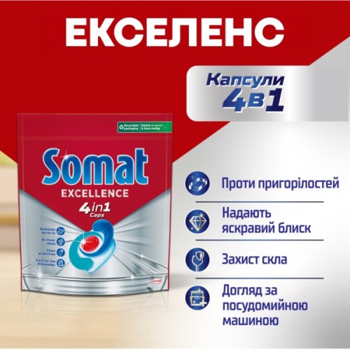 Таблетки для посудомийних машин Somat Excellence 60 шт. (9000101808087)