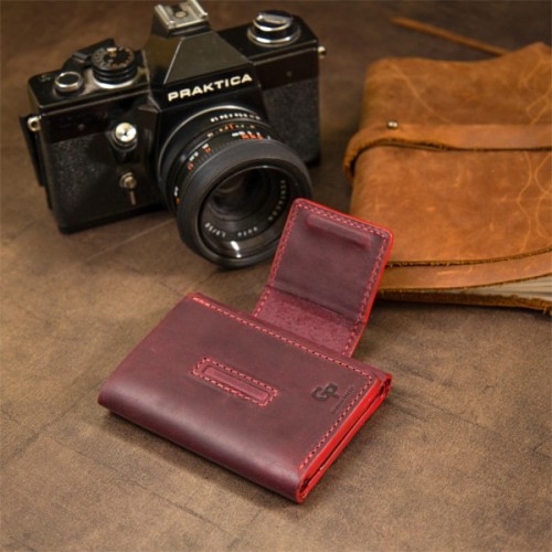 Портмоне Grande Pelle Матове вінтажне Бордове (11454)