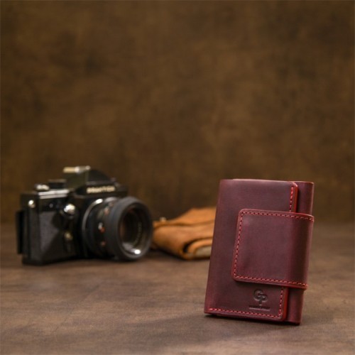 Портмоне Grande Pelle Матове вінтажне Бордове (11454)