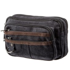 Сумка Vintage Бананка текстильна на пояс Чорна (20159)