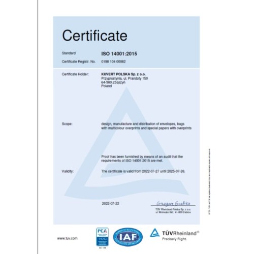 Подарунковий пакет Куверт Ecobag, 24х10х36 см білий (106101040000)