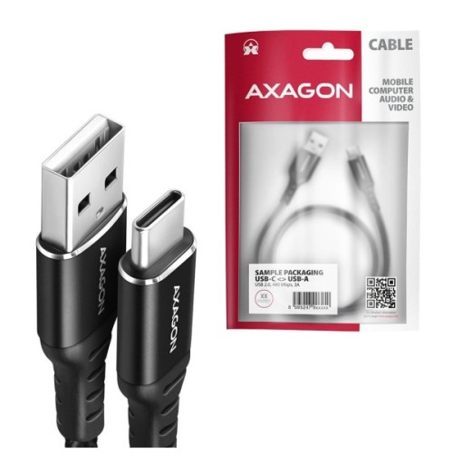 Дата кабель USB 2.0 AM to USB-C 1.5m black AXAGON (BUCM-AM15AB)