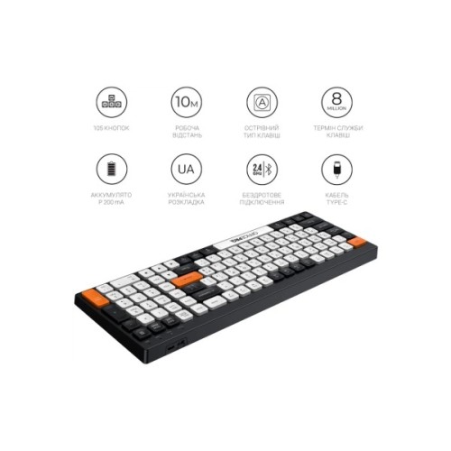 Клавіатура OfficePro SK985BO Bluetooth/Wireless UA Black/White (SK985BO)