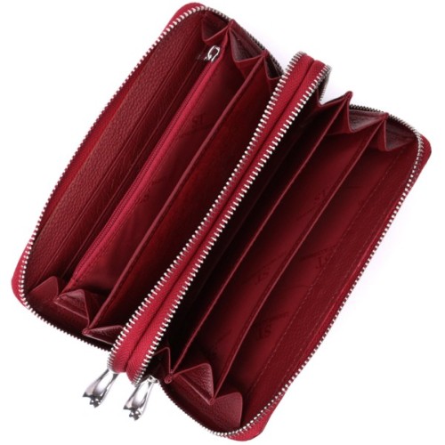 Гаманець ST Leather З лакованої натуральної шкіри Червоний (22692)