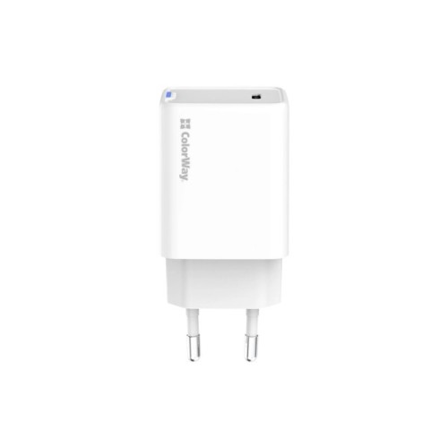 Зарядний пристрій ColorWay GaN Mini 45W PD Port PPS USB-C white (CW-CHS057PD-WT)