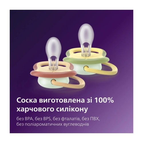 Пустушка Philips AVENT Ultra Air Нічна 0-6 місяців 2 шт (SCF376/27)