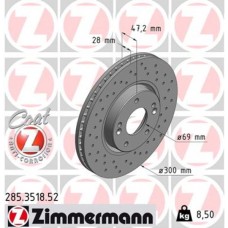 Гальмівний диск ZIMMERMANN 285.3518.52