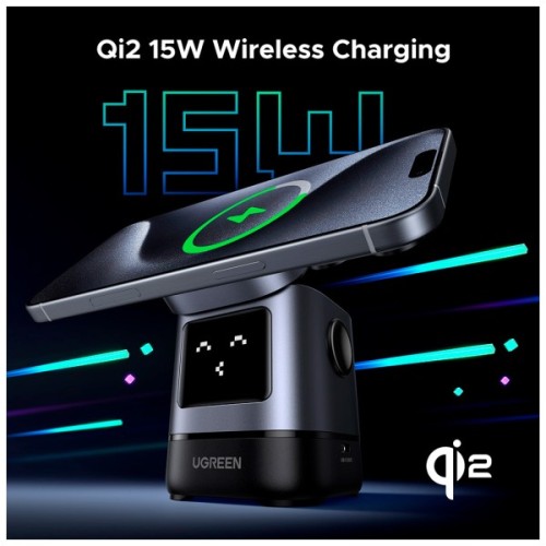 Зарядний пристрій Ugreen 2-in-1 wireless iPhone + AirPods W709 gray (45775)