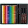 Олівці кольорові Faber-Castell AlbrechtDrer17 кольорів з аксесуарамив картонній подарунковій коробці (217552) (33027)