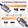 Кабель мультимедійний DisplayPort M to HDMI M 3.0m V2.0 4K30Hz DP125 black Ugreen (35843)