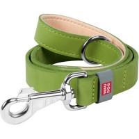 Повідець для собак WAUDOG Classic шкіряний Ш 25 мм Д 122 см салатовий (08155)