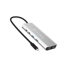 Концентратор J5create USB-С 6-in-1 2xUSB 3.2 + USB-C PD 100W + USB-C + HDMI 8K + RJ45 2.5Gbps aluminum (JCD403-N)