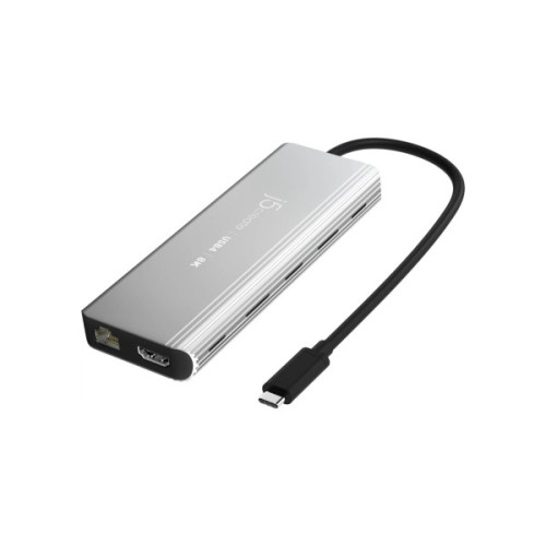 Концентратор J5create USB-С 6-in-1 2xUSB 3.2 + USB-C PD 100W + USB-C + HDMI 8K + RJ45 2.5Gbps aluminum (JCD403-N)