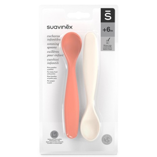 Набір дитячого посуду Suavinex Go natural, ложок, червоно-бежевий, 2 шт. (308049)