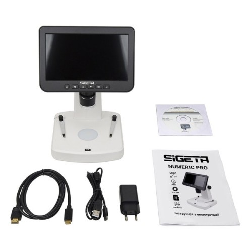 Мікроскоп Sigeta Цифровий Numeric Pro 10x-300x 5 MP 7" LCD (65512)