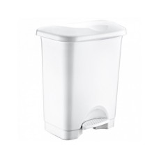 Контейнер для сміття Irak Plastik Stella з педаллю білий 45 л (4569)