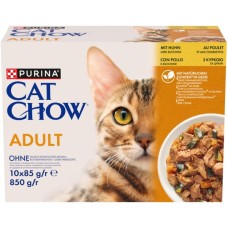 Вологий корм для кішок Purina Cat Chow Adult з куркою та цукіні 85 гх10 шт (7613036596879)