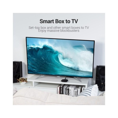 Кабель мультимедійний HDMI M to HDMI M 1.0m 4K60Hz flat black Vention (AAKBF)