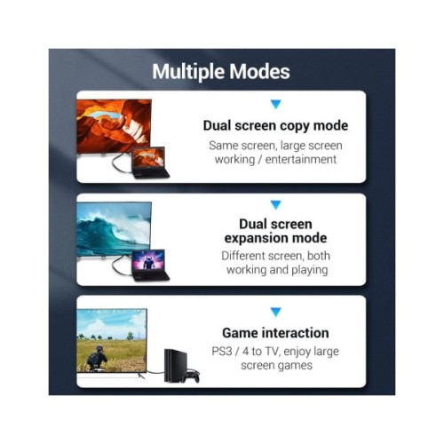 Кабель мультимедійний HDMI M to HDMI M 1.0m 4K60Hz flat black Vention (AAKBF)