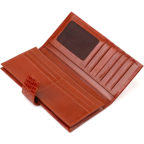 Гаманець Canpellini З натуральної шкіри Рудий (21918)