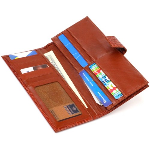 Гаманець Canpellini З натуральної шкіри Рудий (21918)