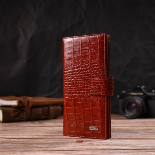 Гаманець Canpellini З натуральної шкіри Рудий (21918)