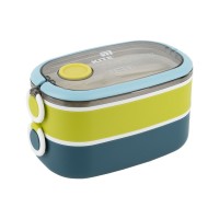 Ланч-бокс Kite подвійний з наповненням 1600 мл, синій (K25-1181-2)