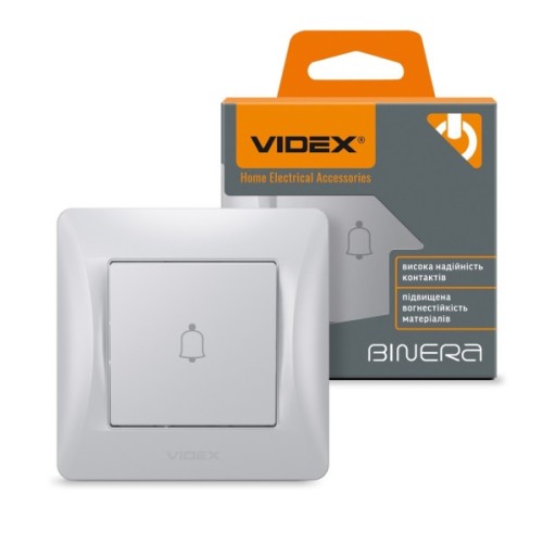Кнопка дзвінка Videx BINERA 1кл срібний шовк (VF-BNDB1-SS)