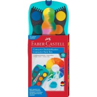 Акварельні фарби Faber-Castell CONNECTOR "Скріплюй разом" 12 кольорів з кроючими білилами (32096)