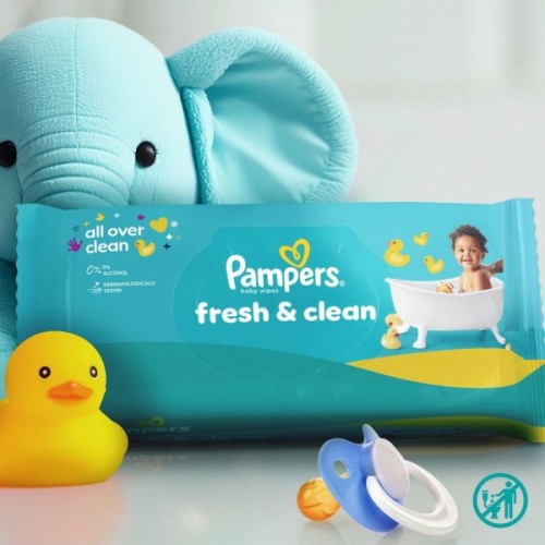 Дитячі вологі серветки Pampers Fresh Clean Baby Wipes 4 х 80 шт (320 шт) (8001841078052)