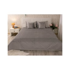 Покривало Руно двостороннє декоративне Velour Grey ромб 150х220 см (360.55_Grey ромб)