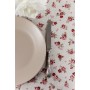 Скатертина Прованс непромокаюча Simfoni Червоні трояндочки на натюрель D-136 см (033609)