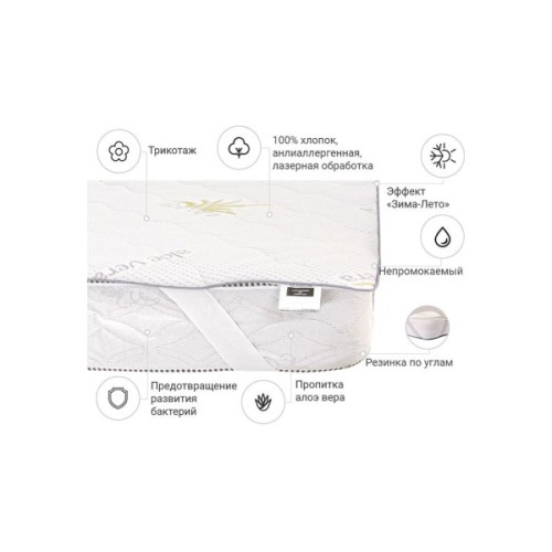 Наматрацник MirSon №1005 Alberto Eco Seasons Aloe Vera 160х190 см (2200001491373)